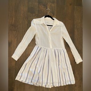 Sandro “Retox” Blue and White Crepe Cotton Dress - Size 1